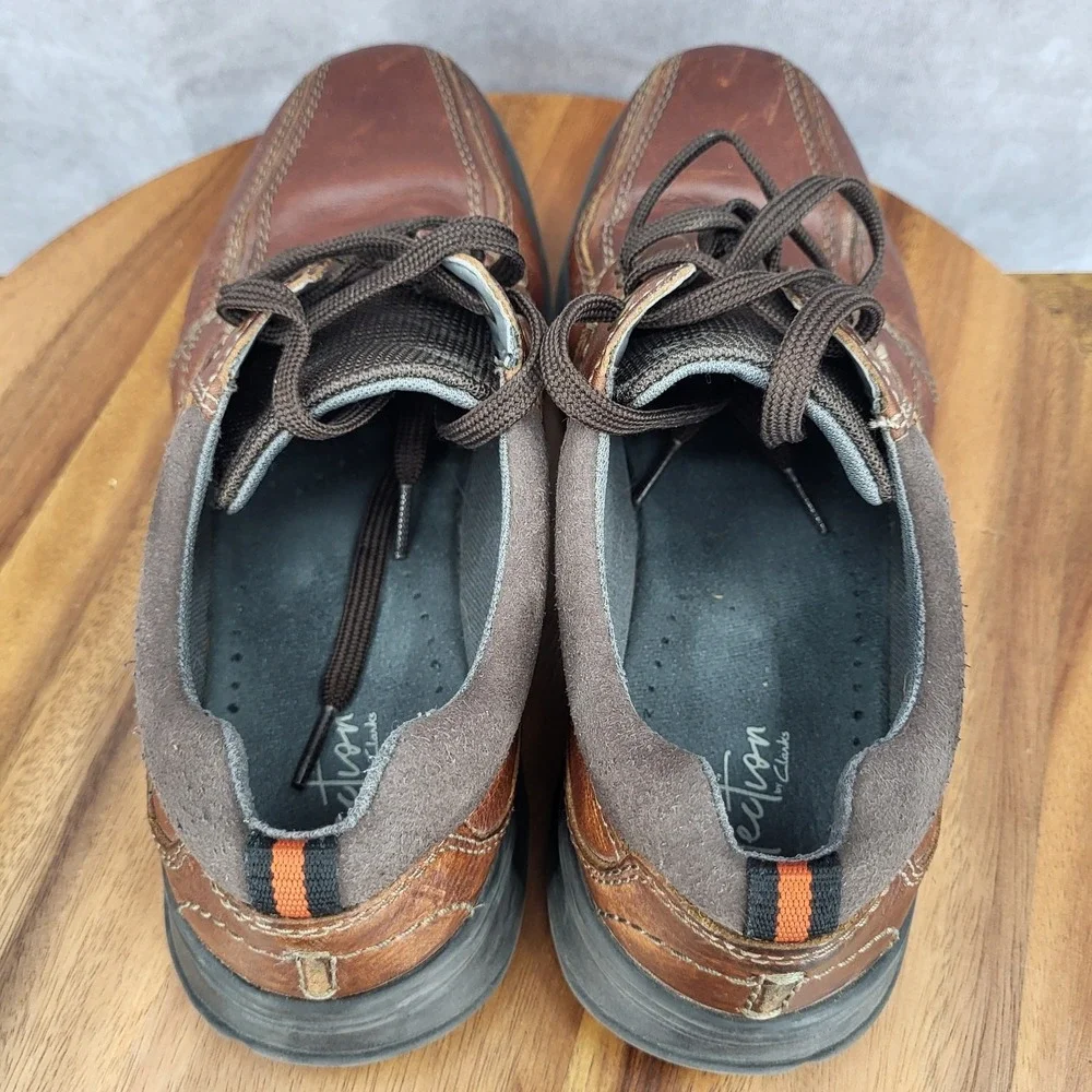 Clarks‎ Oxford Shoes Mens 9 M Brown Leather Bicycle Toe Cotrell Walk Casual